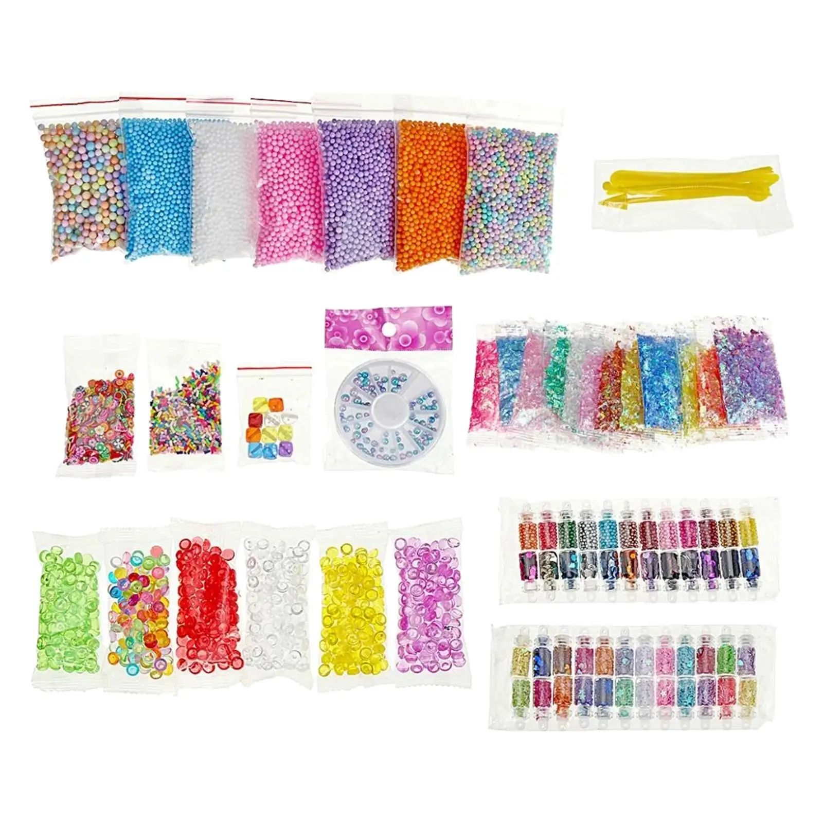 Multicoloured Slime Making Supplies Kit Glitter Foam Balls Slime