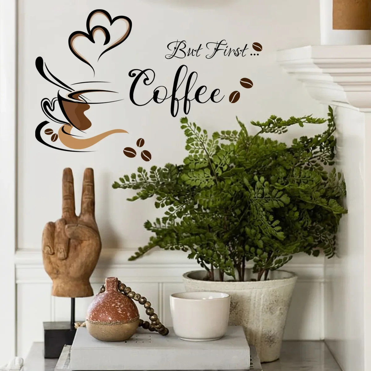 English Coffee Time Coffee Cup Wall Stickers Pantry Lounge Kitchen Background Decoration Wall Stickers Self-adhesive wall stickers self adhesive stickers kitchen wall sticker