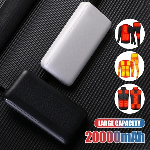 Batterie Externe Portable 20000mAh, Chargeur pour Chauffage Électrique,  Écharpe, Chaussettes, Gants - AliExpress
