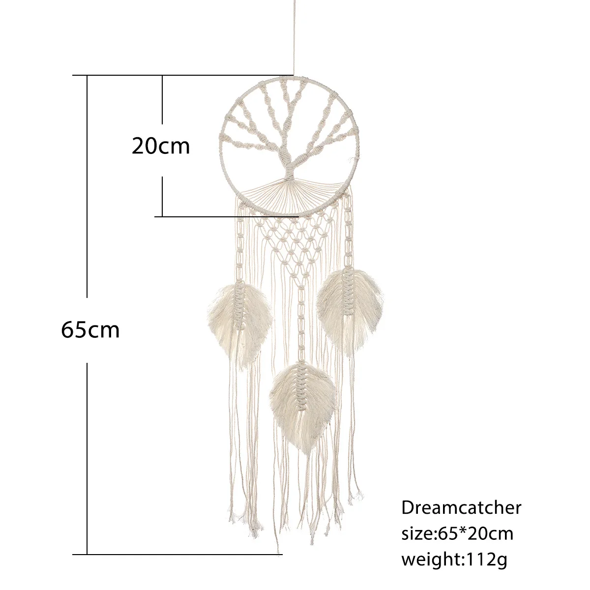 Nordic Macrame Tapestry Life Tree Leaves Dream Catcher Wall Hanging Kids Bedroom Tassel Dreamcatcher Hanging Tapestry Home Room 6