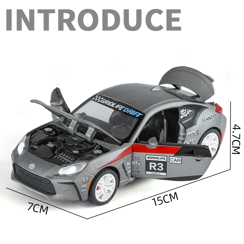 ミニカー Jcollection TOYOTA GT86 1st Edition 1:32 JKM Toyota GT86 GR86 Mf ghost 86 Alloy Scale Car Model