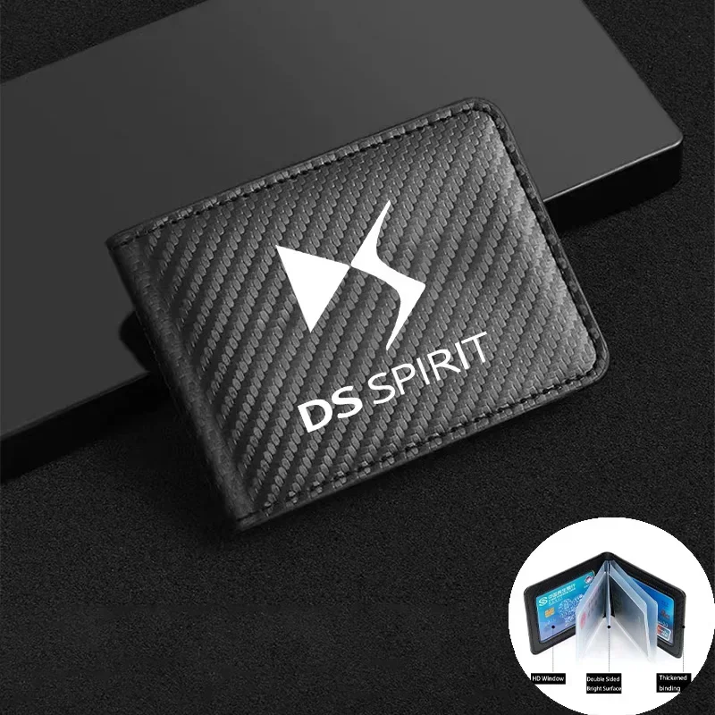 Per Ds Spirit Ds3 Ds4 Ds4S Ds5 5Ls Ds6 Ds7 In Fibra Di Carbonio Auto Driver Card Pacchetto Adesivi Portafoglio Texture In Fibra Di Carbonio