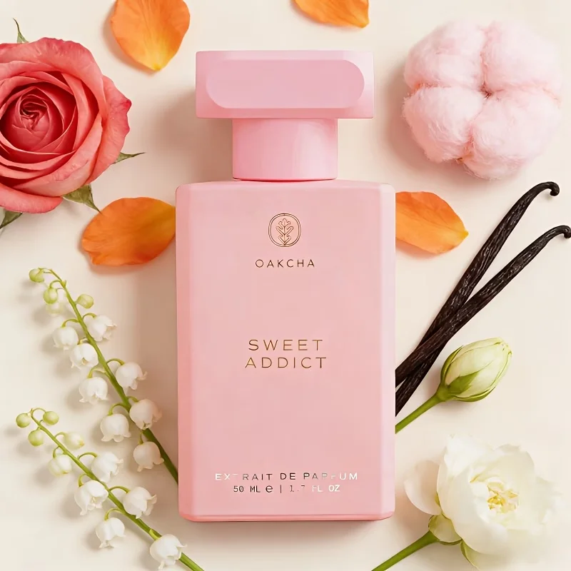 OAKCHA neutral perfume, pink sweet fragrance Bergamot, Jasmine, Vanilla, Yuchuang, Wood, 50ml 3