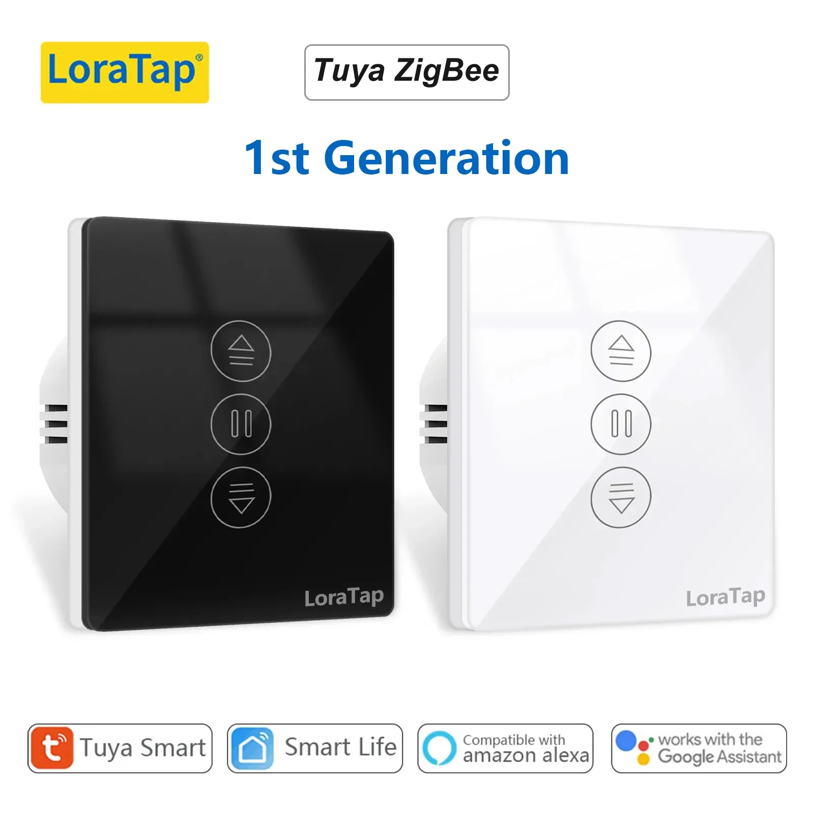 LoraTap ZigBee Curtains Roller Shutters Blinds Switch Control Connected Motor Google Home Alexa Electric Window Tuya Smart Life electric curtain switch