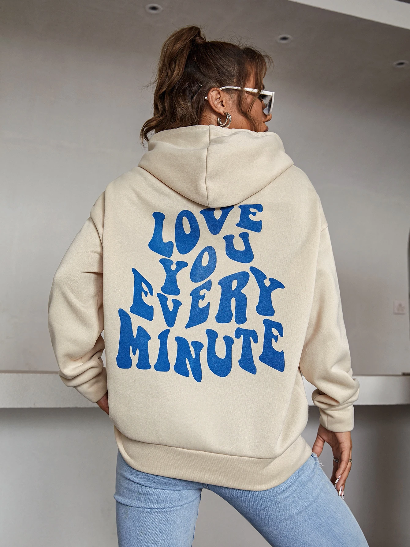 Love You Every Minute Fashion Printed Hoodie Female Winter Warm Fleece  Sweatshirts Cotton Thicken Pullover Clothing Streetwear - AliExpress