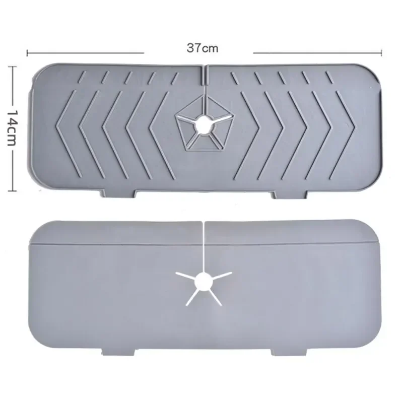 Household Silicone Sink Drain Rack Faucet Splash Proof Drain Rack Water Collecting Pad Sponge Rag Steel Wool Gadget Storage Box