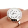 Just Breathe Plain/Rhinestone Finger Ring Resizable 316L Stainless Steel 20mm Diffuser Aromatherapy Locket Ring Free 10Pads 5
