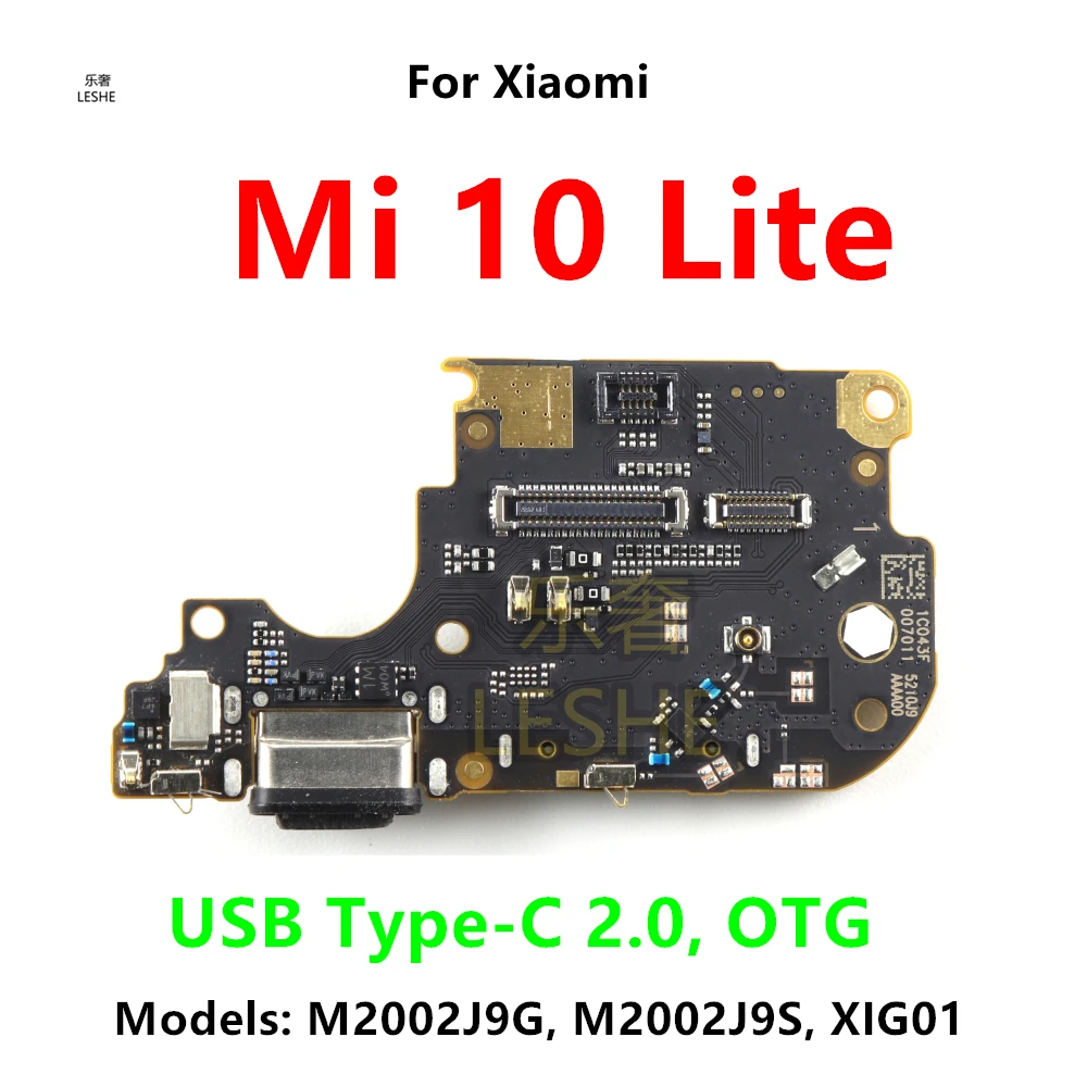 

For Xiaomi Mi 10 Mi10 Lite Dock Connector USB Type-C 2.0, OTG Charger Charging Port Flex Cable Board With Microphone Replacement