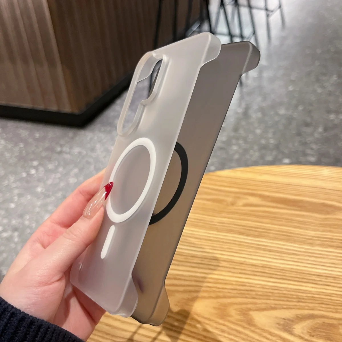 Slim Frosted Frameless Magnetic Case with Magsafe Wireless Charging Compatibility