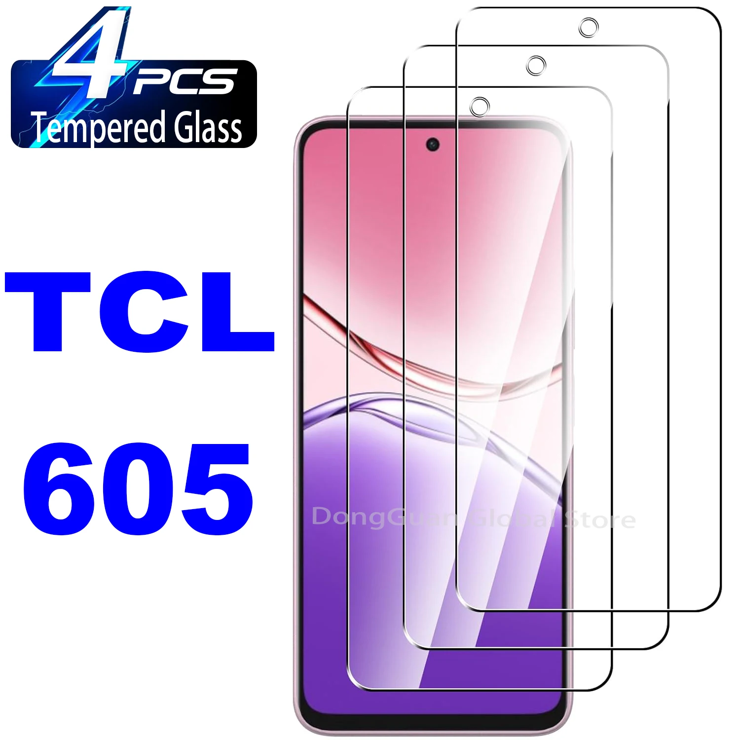 For TCL 605 Tempered Glass Screen Protector Glass Film