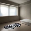 Black White Funny Creative Carpet Smiling Face Skull Rug Comfortable Soft Bedroom Rugs Living Room Decoration Non-slip Floor Mat 2