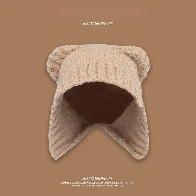 Cappello teddy bear in maglia con protezione per le orecchie_voghion.com