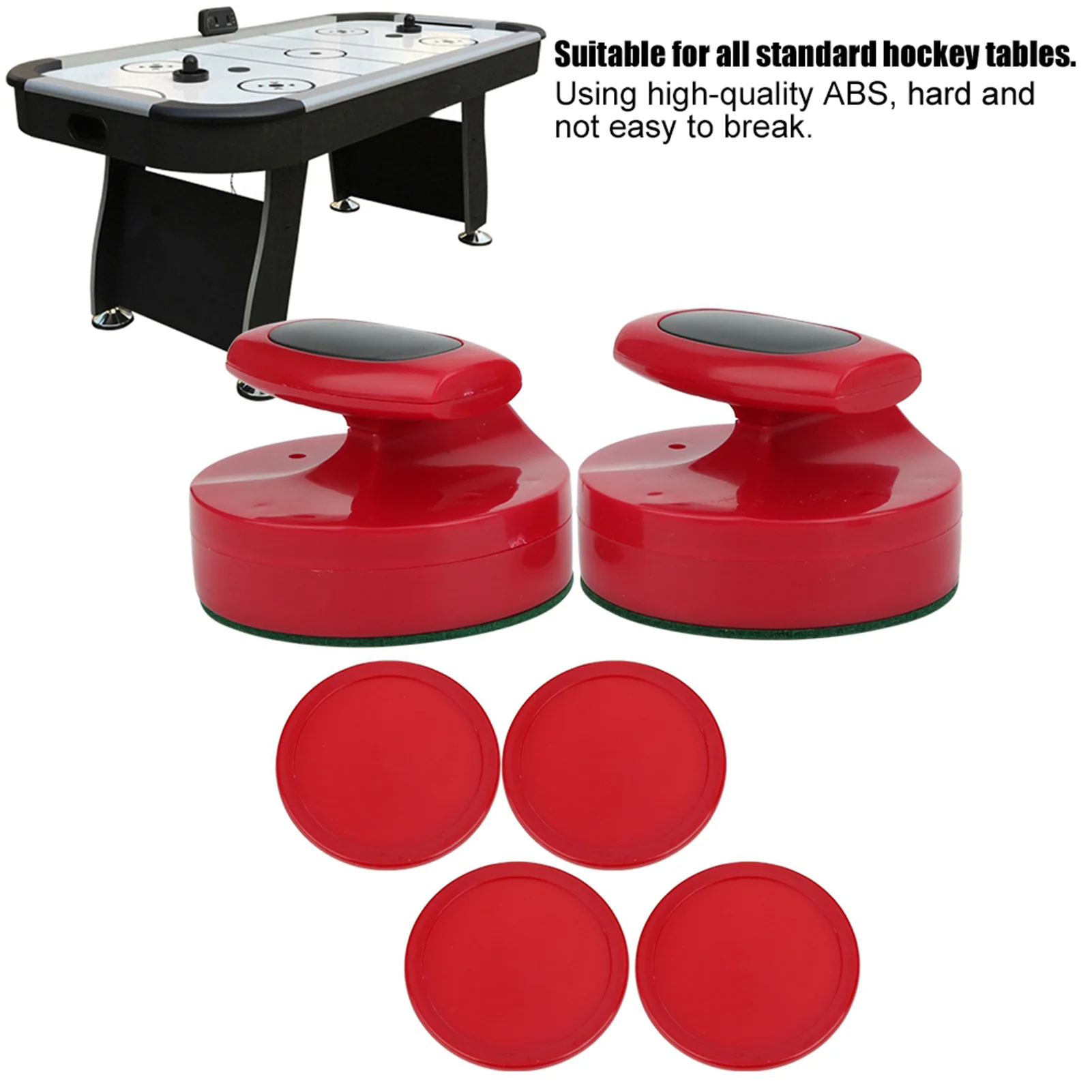 ZK30 Hockey Game Table 94MM Slider Pusher Set with 4 Pucks Accessories Large Size Hockey Puck