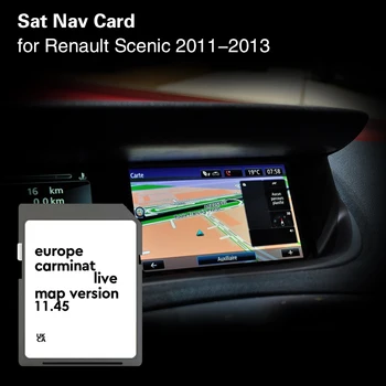 Compatibile per Renault Scenic 2011 2012 2013 Carminat Live 11.45 Copertina della mappa Lituania Portogallo Irlanda Europa GPS SD Scheda da 8 GB