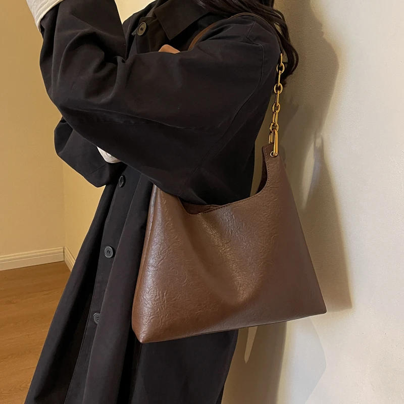 Schwarze 2-teilige Tragetasche für Damen, hohe Kapazität, Verbundtasche, Vintage-Pu-Lederhandtasche, Kaffee-Pendler-Unterarm-Umhängetasche, Khaki – Detail 7