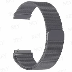 Elegant Milanese Loop Metal Bracelet Watch Strap for 22MM watch band (Gun 20)
