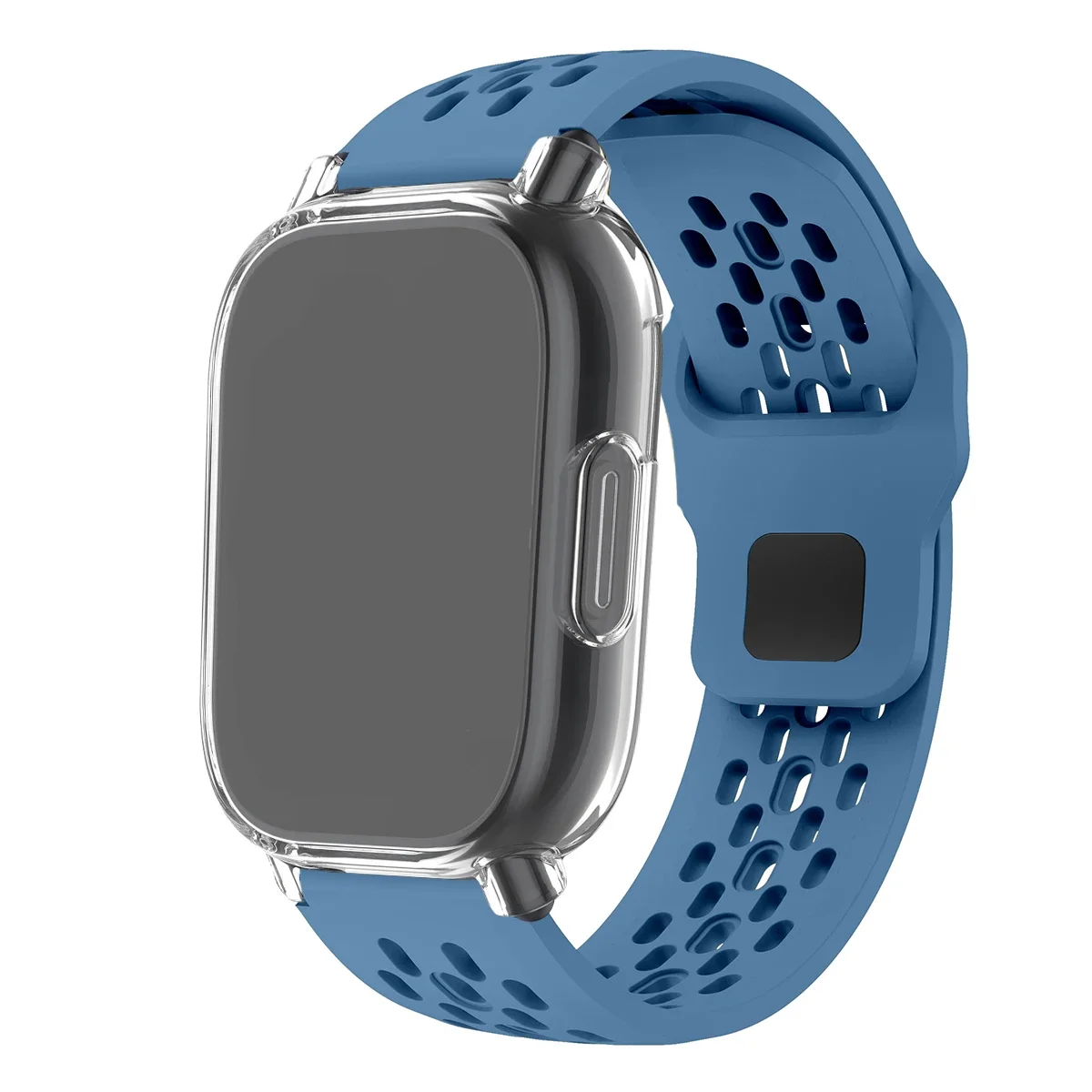 Silicone Strap and TPU Soft Shell Case with Full Cover Screen Protector for Smartwatch - Breathable Sport Band Design