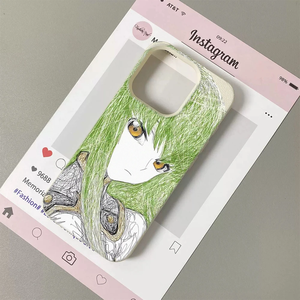 Anime character phone case back view