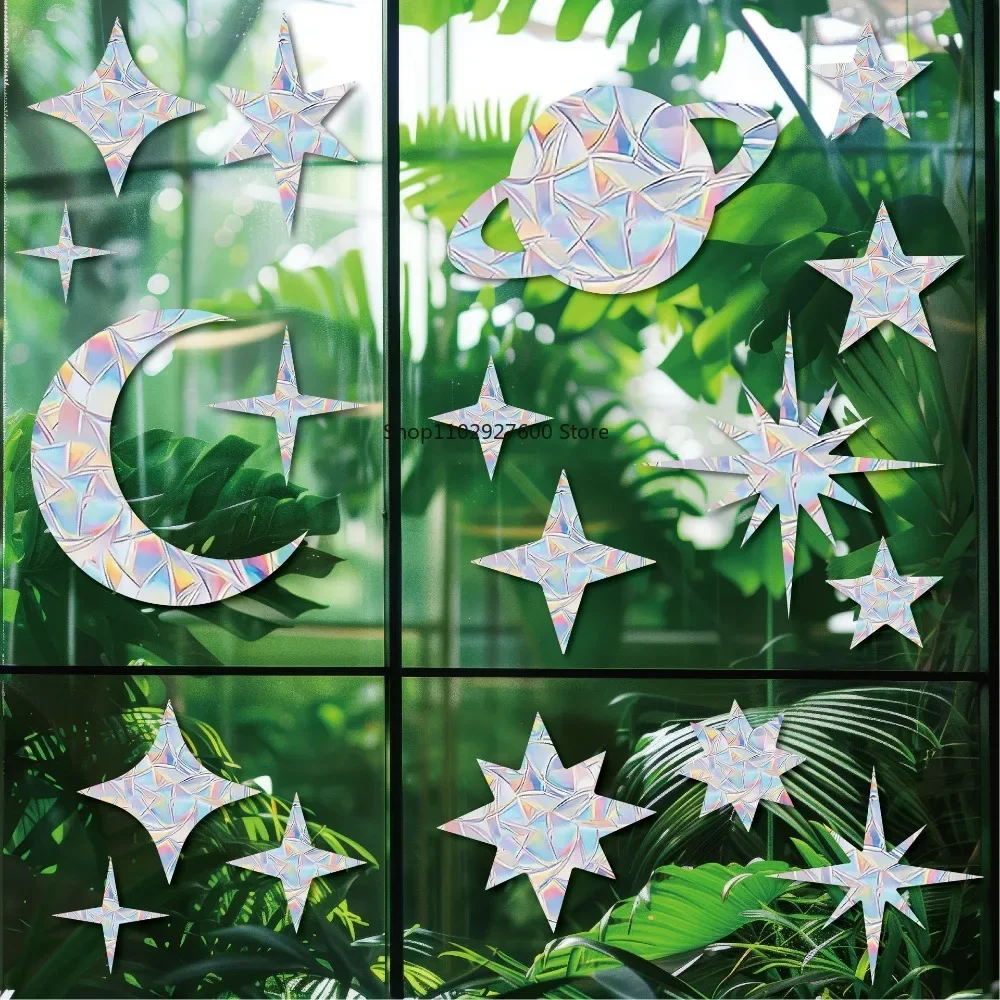 Wall stickers,window stickers Rainbow Suncatcher Window Stickers PVC Cat Butterfly Prism Glass Wall Sticker Home Kids Bedroom Decoration Self Adhesive Decal