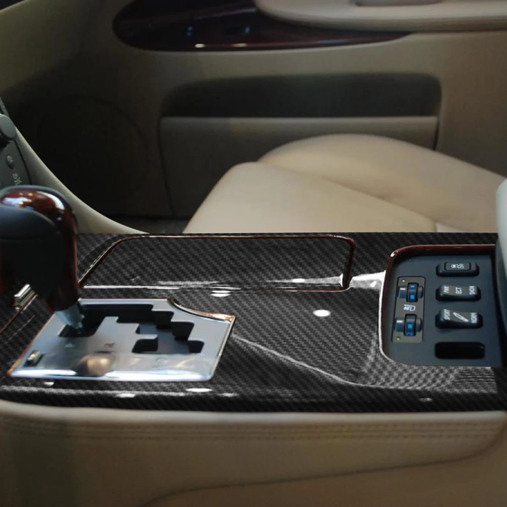 Carbon Fiber Gear Shift Panel Cover Sticker For Lexus GS (2006-2011) – Black, LHD