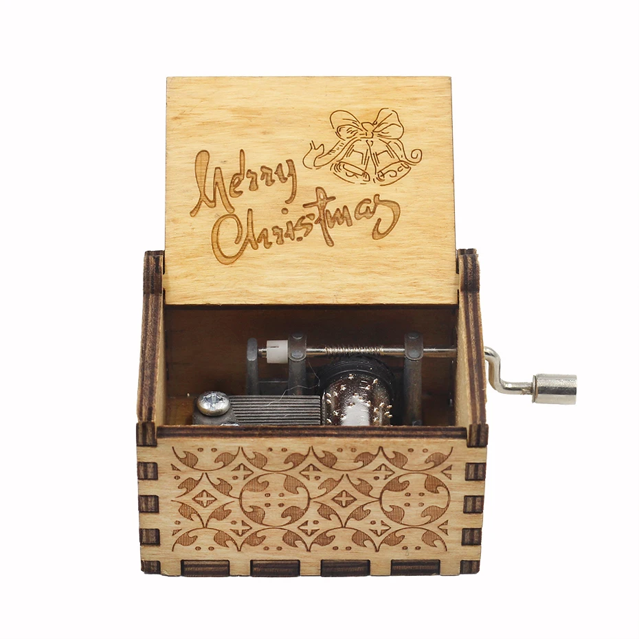Carousel Music Box Music Box All Black Antique Carved Wooden Hand Crank Spirited Away Music Box Christmas Gift Birthday Gift Party Decoration
