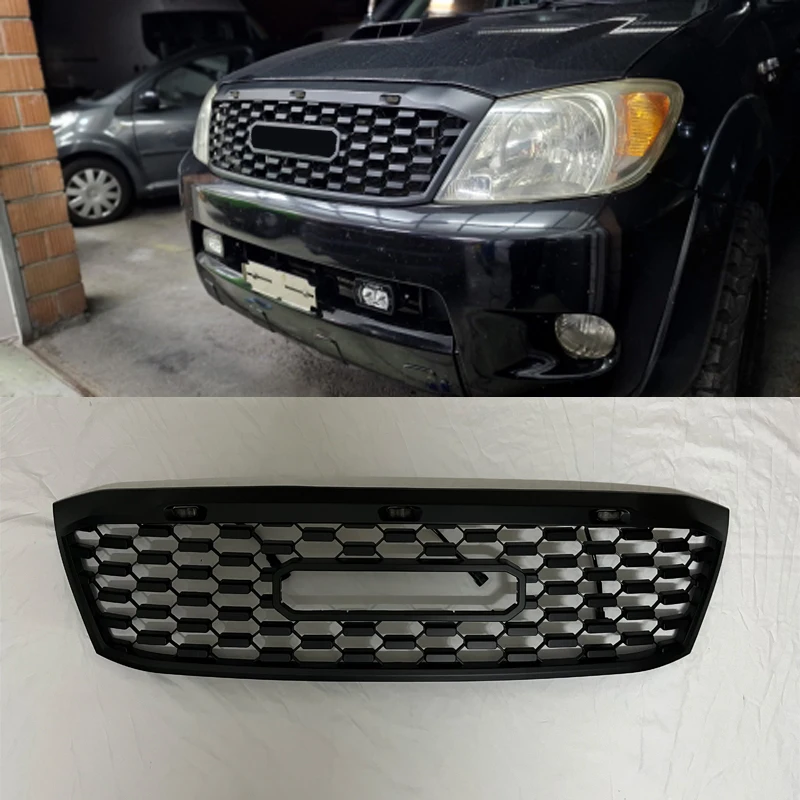 

Modified Radiator Grille For Hilux Vigo 2005 2006- 2007 008 2009 2010 2011 Racing Grill LED Front Grills Mesh Bumper Mask Cover