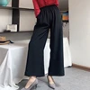 Women's 100% Pure Silk Thin Loose Type Wide Leg Long Pants Trousers beige black navy MM002 2
