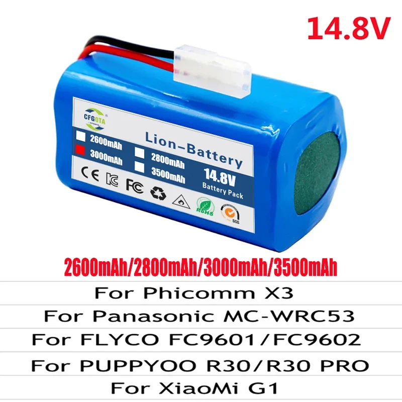 Batería de iones de litio de 14,8 V y 3500mAh para Xiaomi G1 MI, accesorios esenciales para Robot aspirador MJSTG1