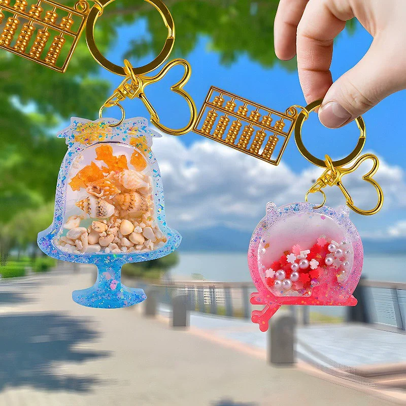 1pc Variety Of Dripping Quicksand Shape Molds Dessert Ice-cream Quicksand Silicone Molds Mickey Keychain Silicone