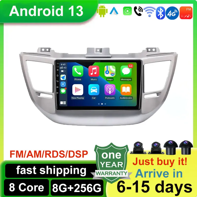 

Carplay DSP Android 13 Core Car Headunit Stereo Video Player DVR GPS Navi For Hyundai Tucson IX35 2015 - 2018
