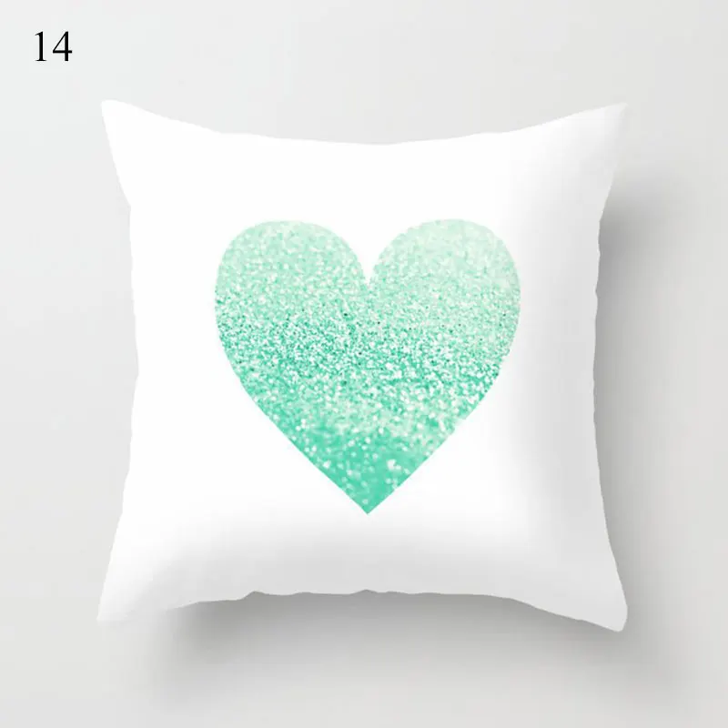 Simple Mint Green Pillow Cover Geometric Print Cushion Covers Sofa Car Cushion Cover 45x45cm Decorative Throw Pillowscase