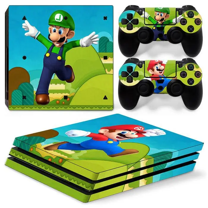 Super Mario Cartoon Color Adesivos, Consola de Jogos, Corpo Inteiro,  Decalques, Controlador Host, PS4, Pro