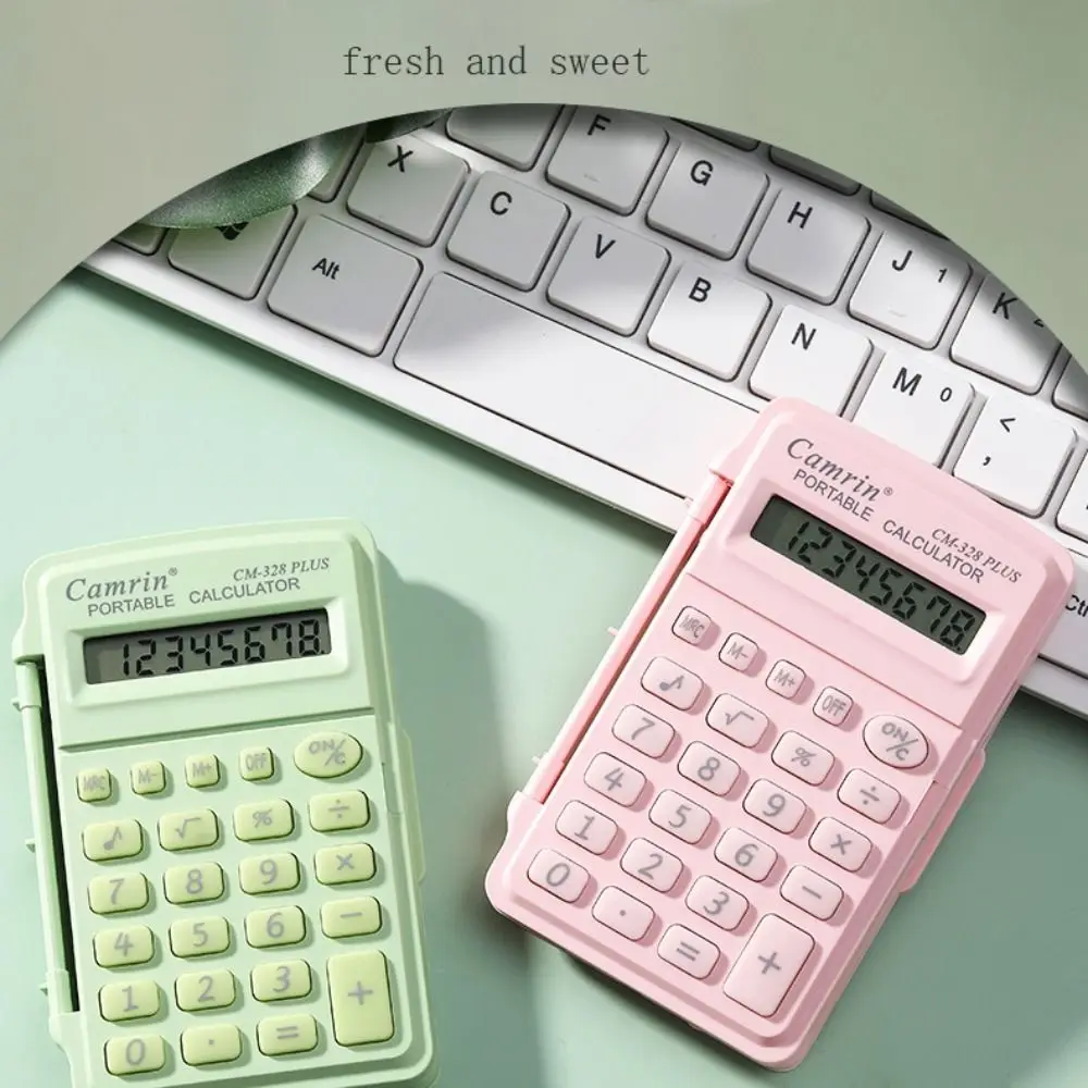 

8 Digits Mini Flip Calculator Smart Stay Lightweight Mini Scientific Calculator Candy Color Small Office School Supplies