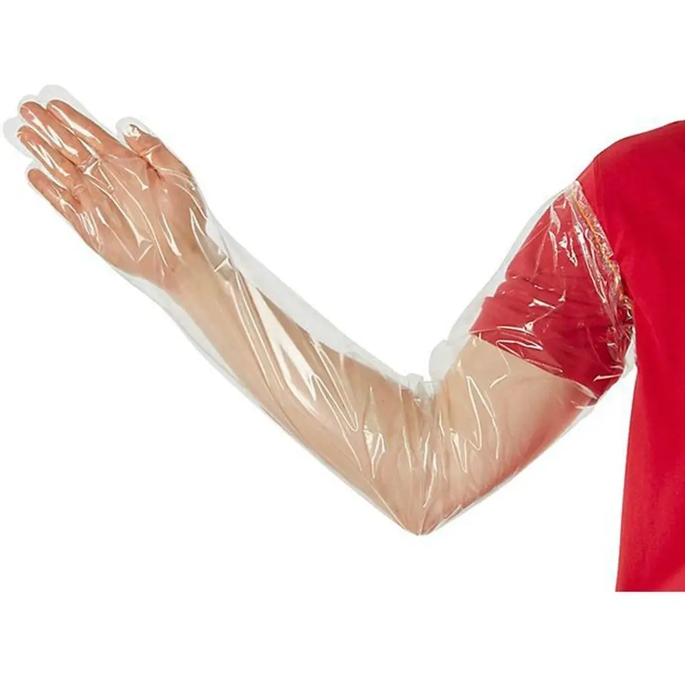 Disposable Long Arm Glove Plastic Film Farm Cattle Sheep Glove Vet Plastic Veterinary Supplies 50PCS