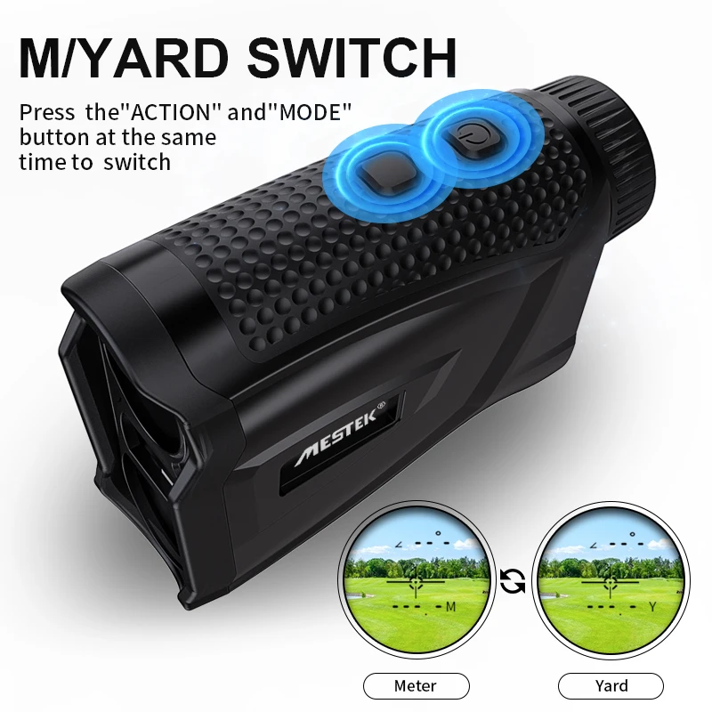 Mestek Golf Telescope Range Finder 600m 1200m Precision Locking Altitude and Angle Measurement Flag Locking Ramp Correction 1pc