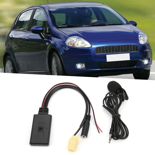 Adattatore Bluetooth AUX Per Auto - Cavo Bluetooth 5.0 Con Microfono | Per Fiat 500, Punto, Qubo E Altri Modelli