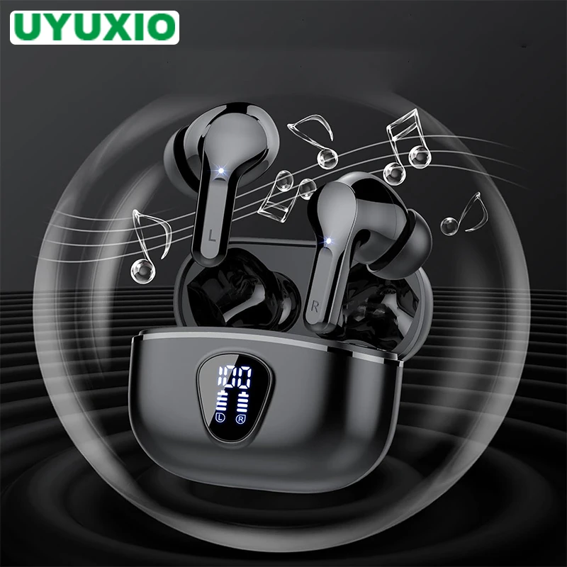 Wireless Earbuds with LED Display, HiFi Stereo Sound & 48-Hour Playtime, Noise-Cancelling & Water-Resistant
