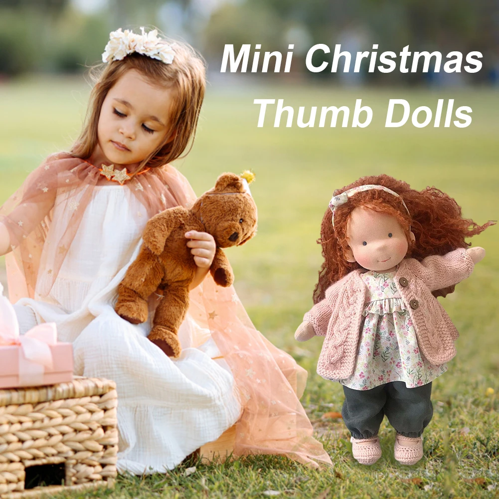 Mini-Weihnachts-Daumenpuppen, niedliche handgefertigte Puppen, einzigartige Kuschelpuppen zum Schlafen, tolles Geburtstagsgeschenk für Kinder_voghion.com