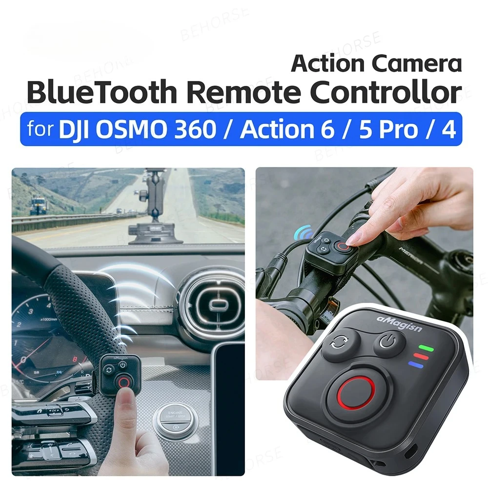 Bluetooth Remote Controllor For DJI Osmo 360/Action 6/5 Pro/4 50m Wireless Long Battery Life Remote Control Camera Accessories