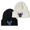 Stitch Knit Hat Cartoon Embroidered Benie Cap Cute Unisex Warm Stretchy Hats Christmas Gift for Adult Kids Outdoor Thermal Caps 2