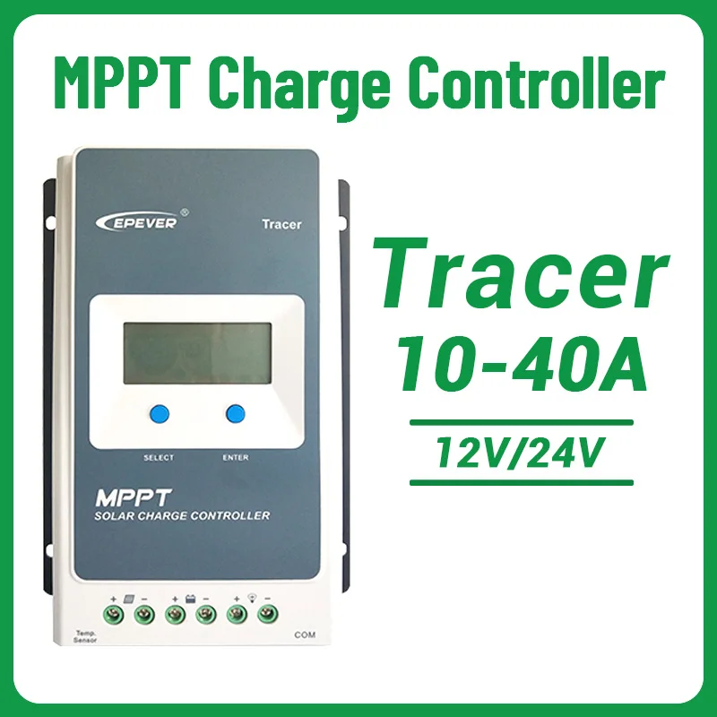 Контроллер заряда солнечной батареи MPPT 40A/30A/20A/10A ЖК-регулятор для 12В 24В