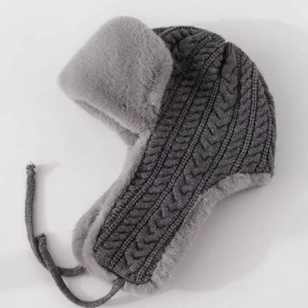 Versatile Warmth Extended Ear Protection Hat Knitted Thickened Lei Feng Hat Cycling Coldproof Cap For Women