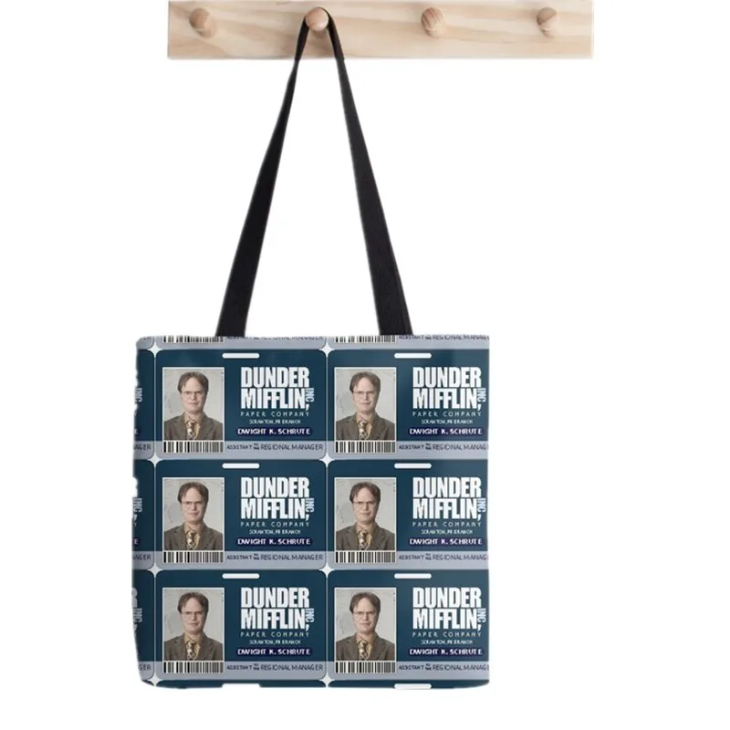 Women Shopper bag The office tv show Dwight Schrute Diptych Bag Harajuku Shopping Shopper Bag girl handbag Shoulder Lady Bag