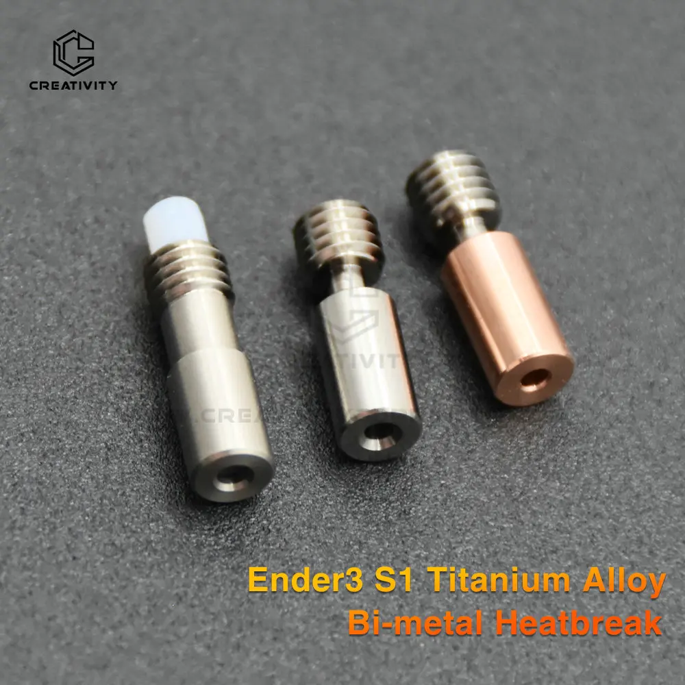 

Creativity Ender 3 S1 Titanium Alloy Bi-metal Heatbreak Copper Alloy Throat For Sprite Extruder Ender 3 S1 Pro Hotend Extruder