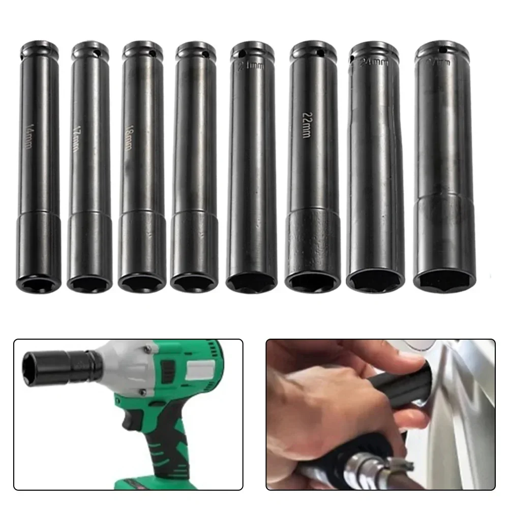1Pc Impact Wrench Hex Socket Head 150mm 1/2'' Drive 14-27mm Hex Adapter For Electric Wrench Spanner Converter Power Tool Parts 6
