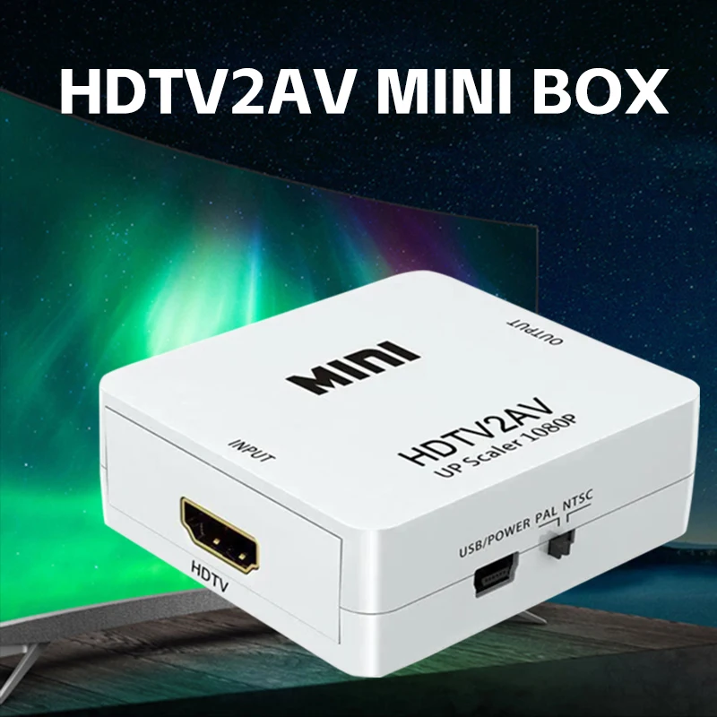 HDTV Adapter HDTV To AV RCA Converter MINI Box RCA AV CVSB LR Video Composite Scaler Converter For PC Projector hdtv adapter cable hdmi adapter