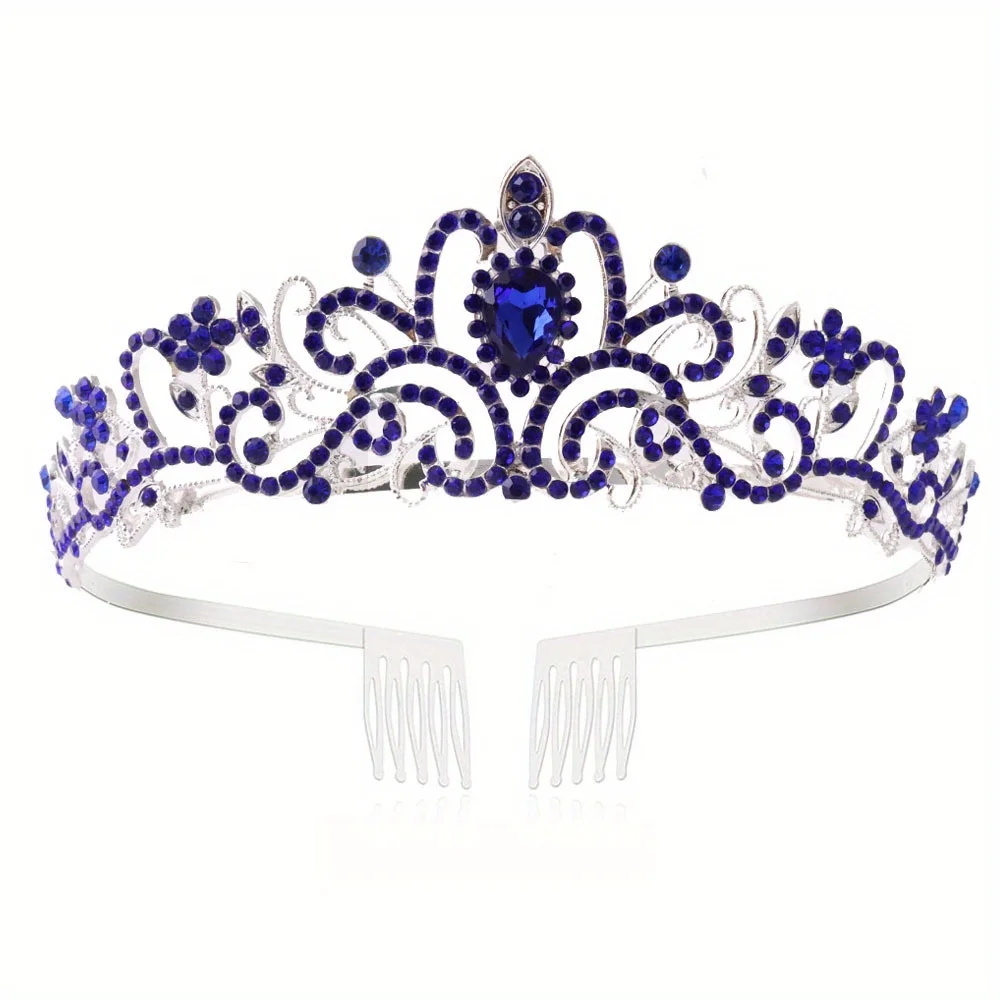 Hochzeit Haar Tiara Kristall Braut Tiara Krone mit Kamm Strass Abschluss ball Diadem Diademe und Kronen Braut Hochzeit Haarschmuck – Detail 15