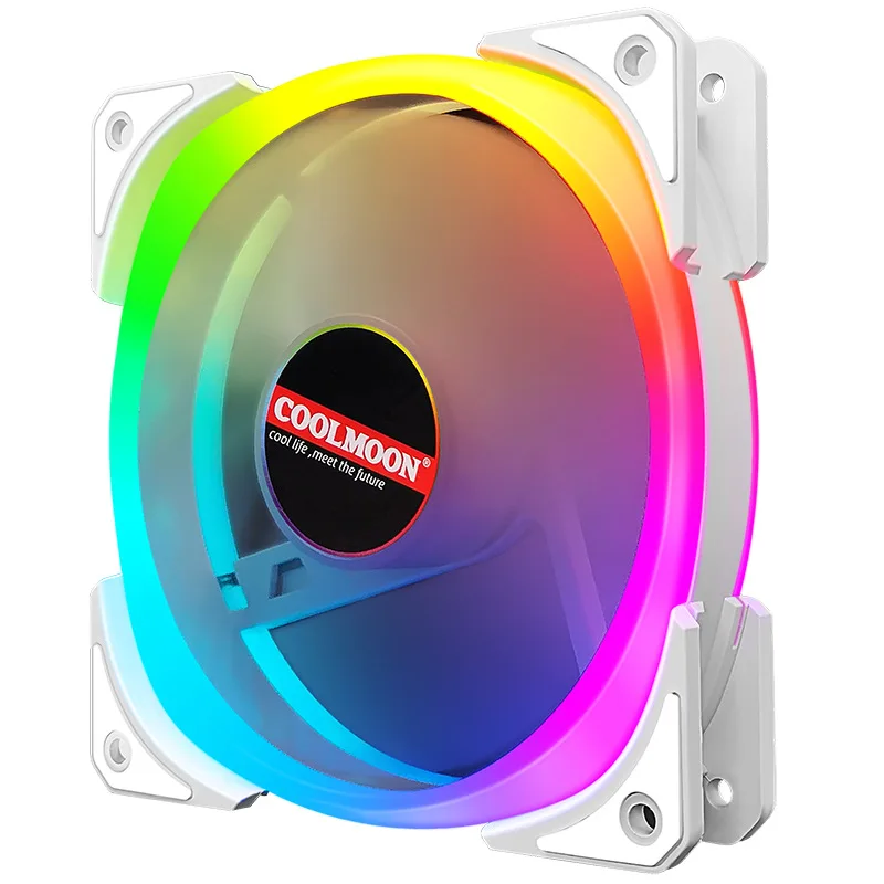 5PZ Raffreddamento Ventole per PC Computer RGB Rainbow 120mm Fan 12V  Silenziosa