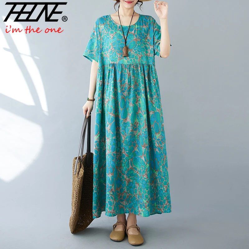 Women Dress Plus Size Maxi Long Bohemian Para Mujer Vestidos Femenino  Summer Elegant Boho Print Robe Vintage Dresses Oversize - AliExpress  200000345