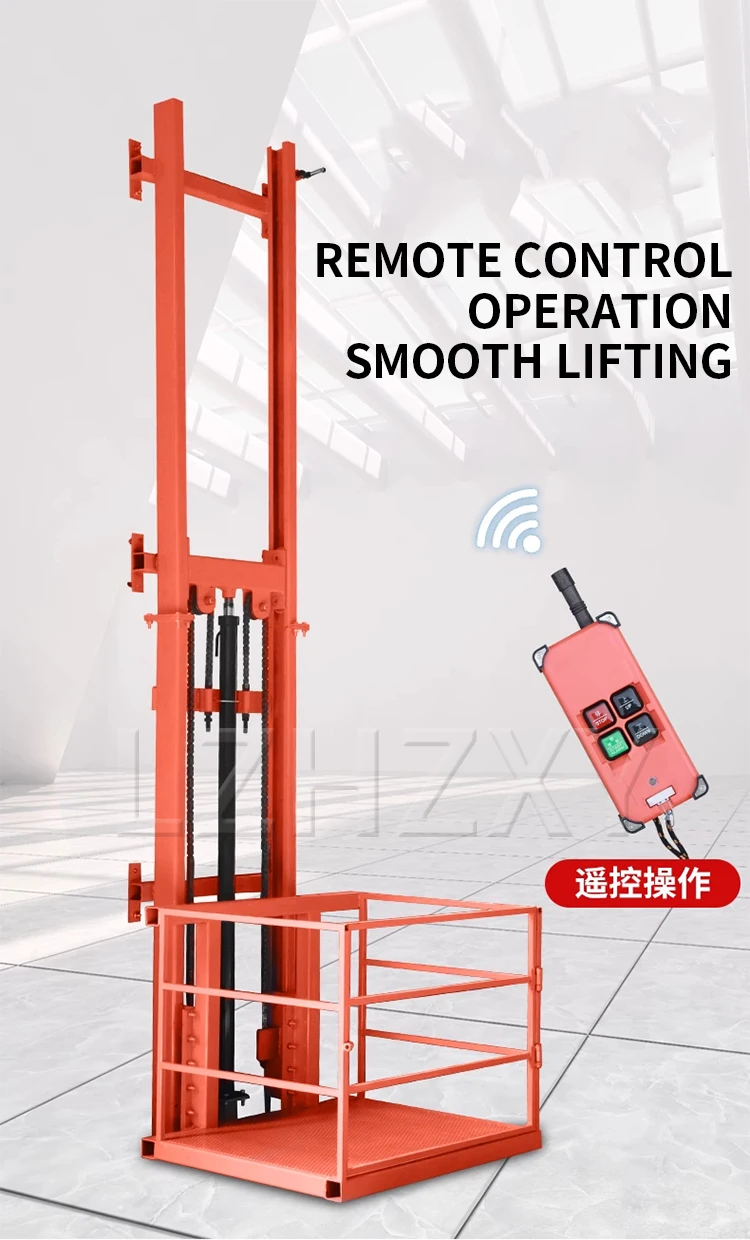 500KG/1000KG Electric lift Small electric hydraulic lift freight elevator guide